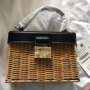 Zara rattan box bag